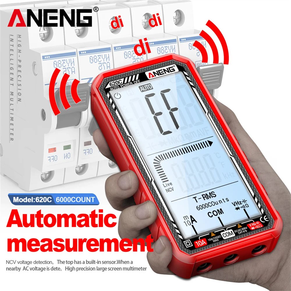 ANENG 620C Digital Multimeters Built-in Lithium Battery 6000 Counts Tester Auto recognition 10A Meter Tools with Charging Cable