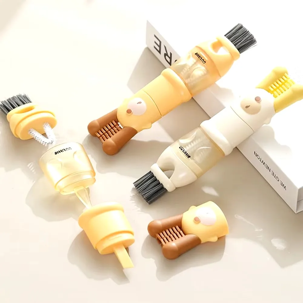 

2Pcs Multi-functional Cup Clean Brush 5 in 1 Reusable Cartoon Cup Brush Portable Plastic Water Bottle Cleaner Brush