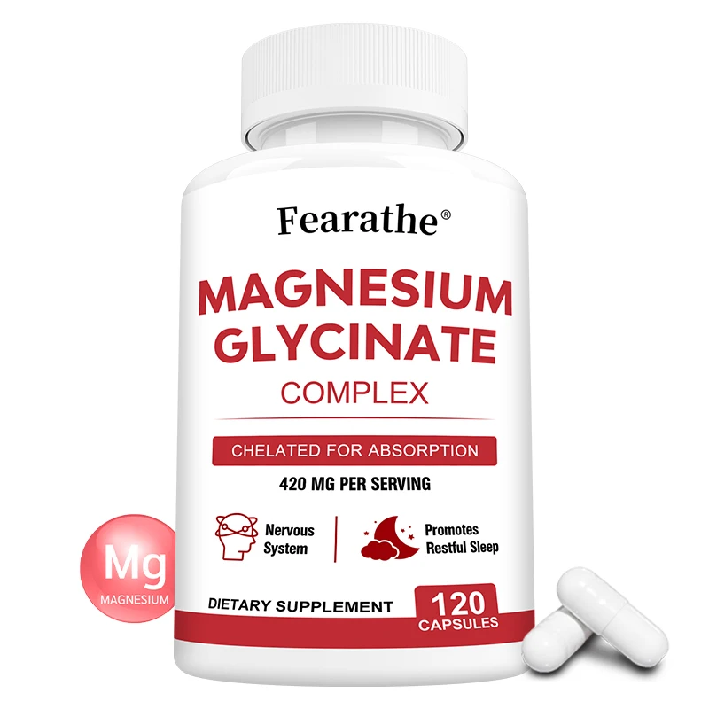 

Magnesium Glycinate - Supports Restful Sleep, Muscle Relaxation, Heart Health & Metabolism, Gluten, Dairy & Soy-Free