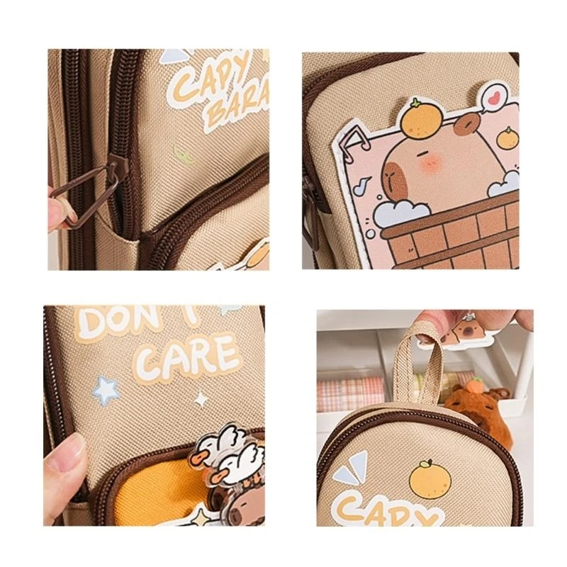 Cartoon Bleistiftkoffer großer Kapazität Bleistiftbeutel Stehende Bleistifthalter Aufbewahrungstasche Reise Make -up