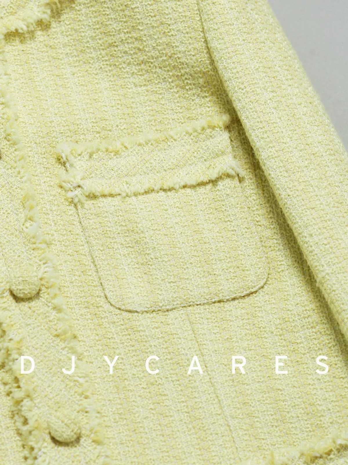 New Rough woolen handmade tassel jacket, yellow versatile temperament top big  size
