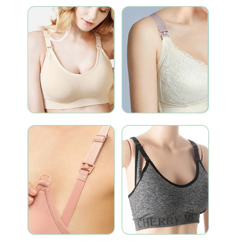 Sujetador elástico de lactancia para mujer, hebillas de extensión con correa para el hombro, correas extendidas ajustables, hebilla, accesorios de ropa interior extraíbles