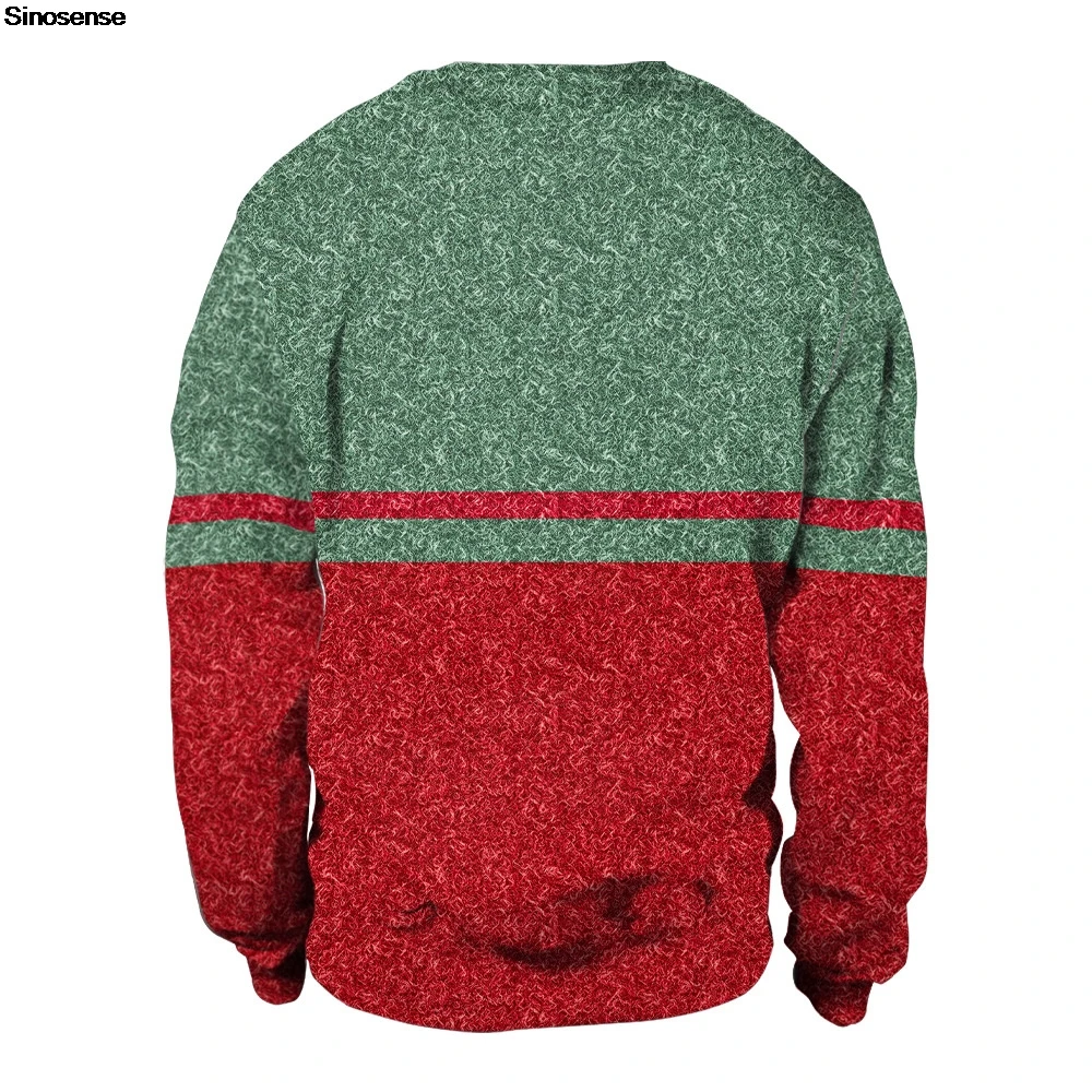 Männer Frauen Rundhals Weihnachten Sweatshirt 3D Lustige Druck Urlaub Party Weihnachten Pullover Tops Pullover Santa Hässliche Weihnachten Pullover