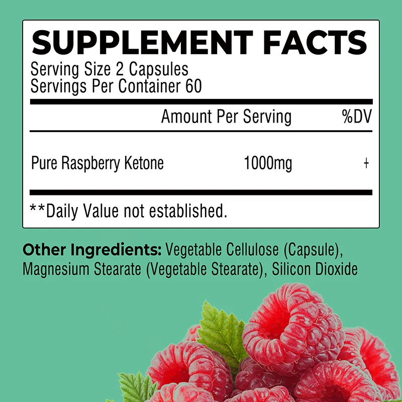 Pure Raspberry Ketones Capsules - Supports Weight Management, Fat Burning, Metabolism Boosting