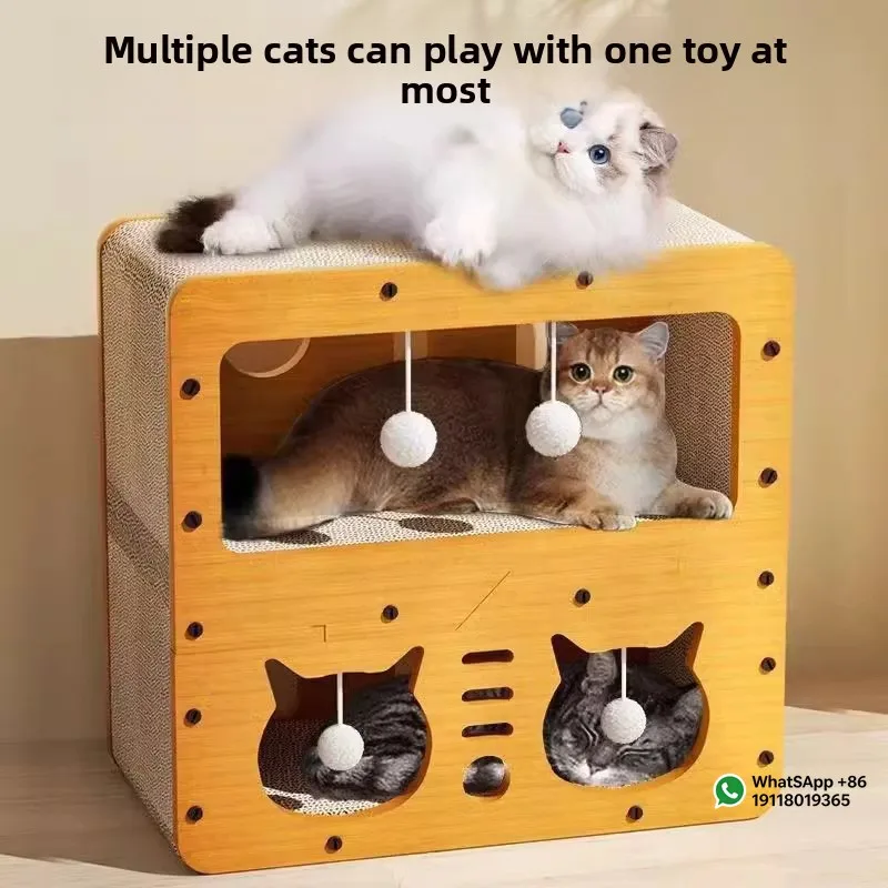 Applicable toCat scratching posts, cat sofas, cat houses, two-story cat beds, scratch-resistant and durable, corrugated cardboar
