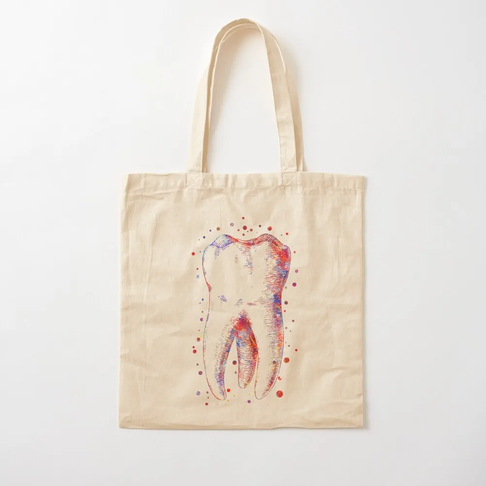 Human tooth, watercolor tooth, tooth, dental print Tote Bag tote bag women shoping bag Canvas Tote