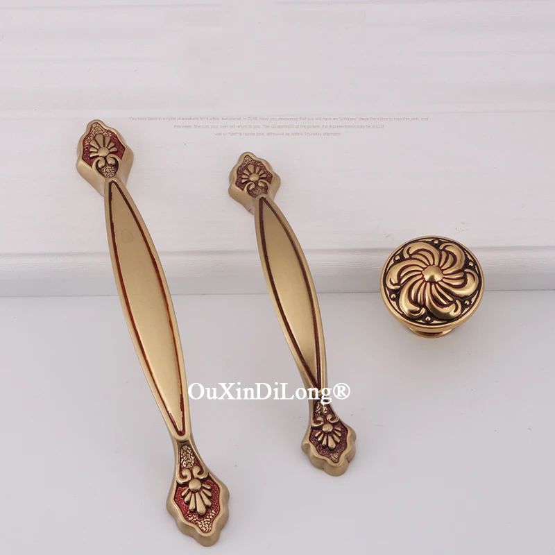 

Top Quality 4PCS Solid Brass Antique Furniture Handles Drawer Pulls Cupboard Wardrobe Kitchen Dresser Shoe TV Cabinet Pull Knobs