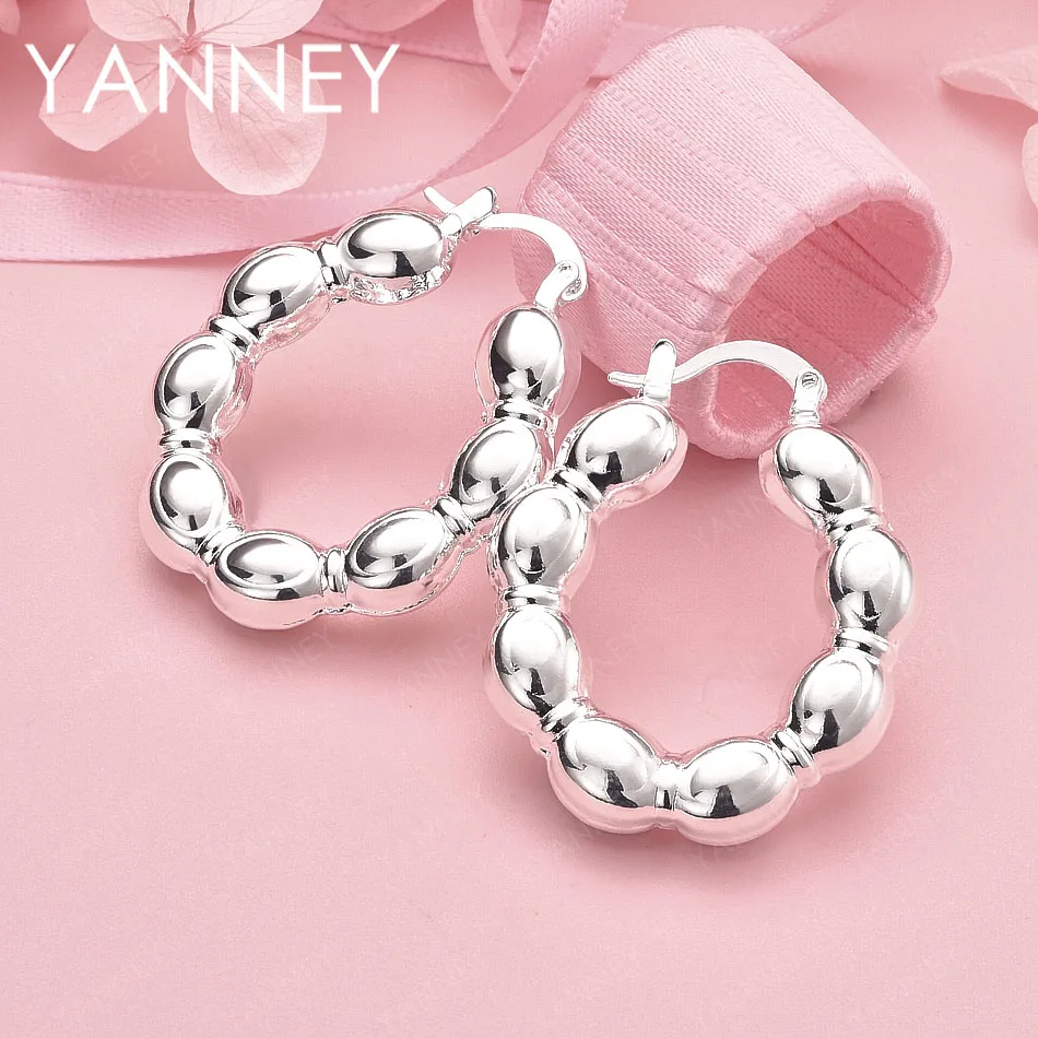 

Стильные нежные гладкие круглые серьги из стерлингового серебра 925 пробы для женщин, ювелирные изделия для свадебной вечеринки