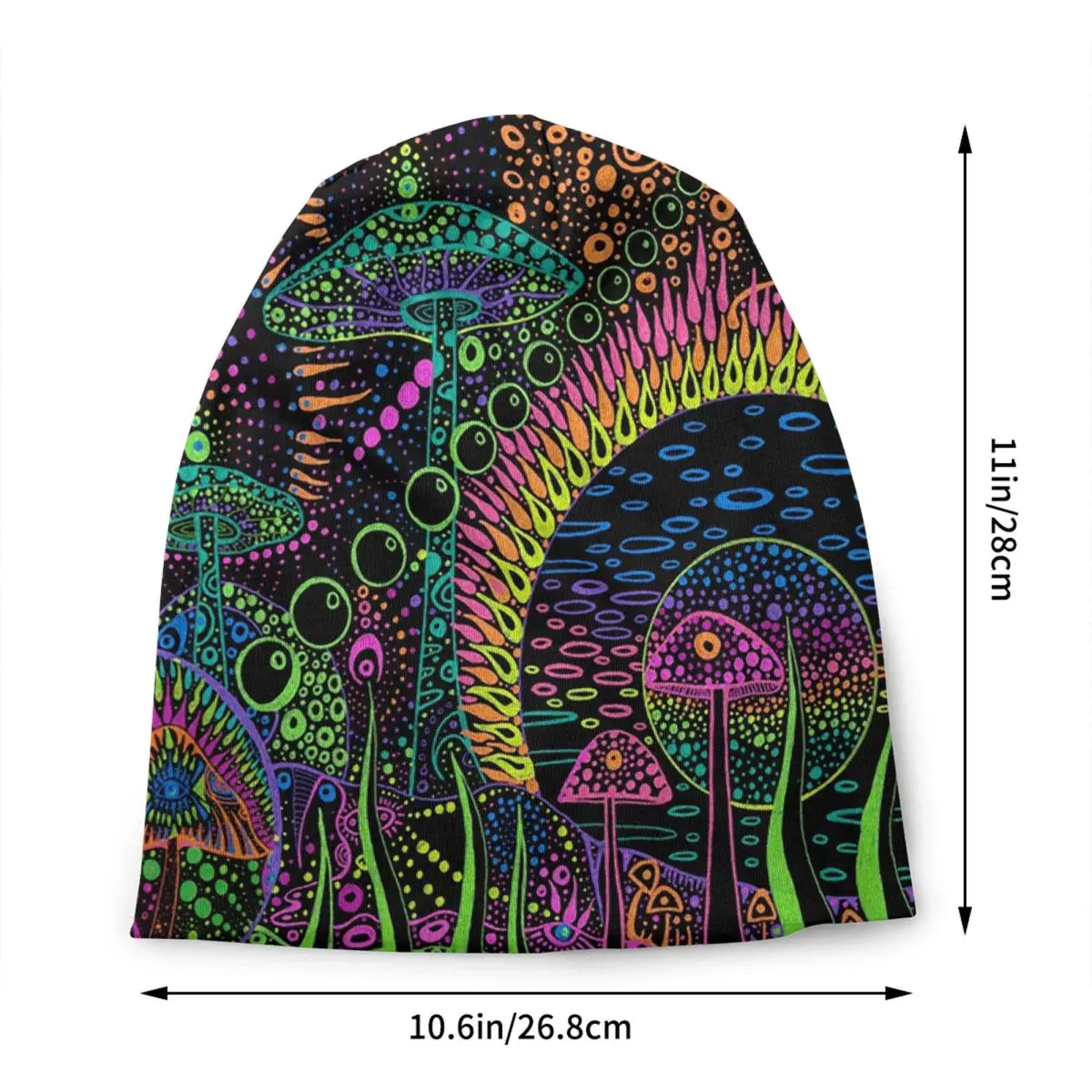Magic Mushroom Trippy Psychedelic Neon Pastel Goth Skullies Beanies Caps Winter Warm Knitting Hat Street Bonnet Hats Ski Cap