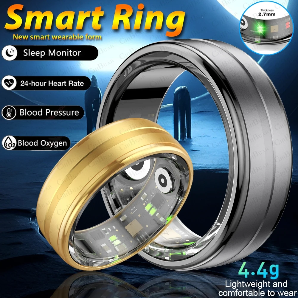 

For Samsung Galaxy SmartRing Men Women 5ATM Waterproof Heart Rate Blood Oxygen Sleep Health Monitor Sports Fitness Smart Ring