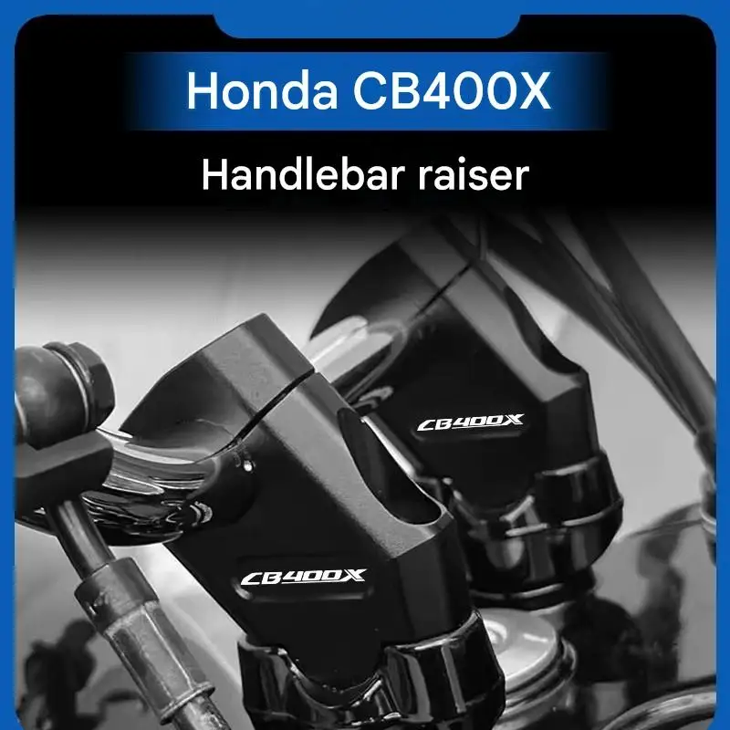 For CB 400X Black Silver Dual Color Handlebar Heighten Clamp Reduce Wrist Strain Optimize Long Distance Riding Posture