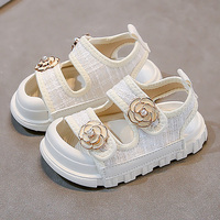 Korean Style Summer Sandals For Girls Luxury Pearl Flower Children's Beach Shoes Ergonomics Soft-soled Kid's Girl's Sandals