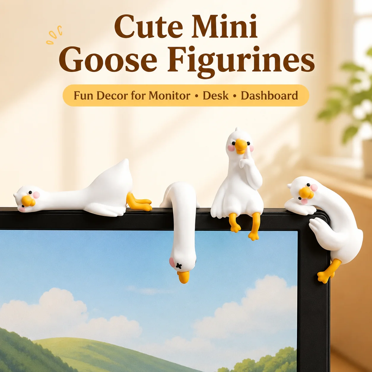 Car Accessories Oman - Mini Estatueta de Resina de Ganso