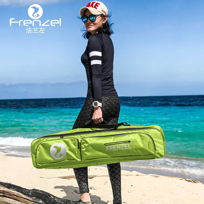 Bolsa de aletas Freediving, mochila de equipo de pesca submarina, bolsa de hombro de aletas largas, se adapta al equipo de buceo, traje de buceo, máscara, cinturón de transporte