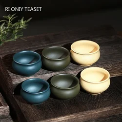 2 Pcs/set Authentic Yixing Raw Ore Purple Clay Teacup Handmade Boutique Tea Bowl Master Tea Cup Chinese Tea Set Accessories 40ml