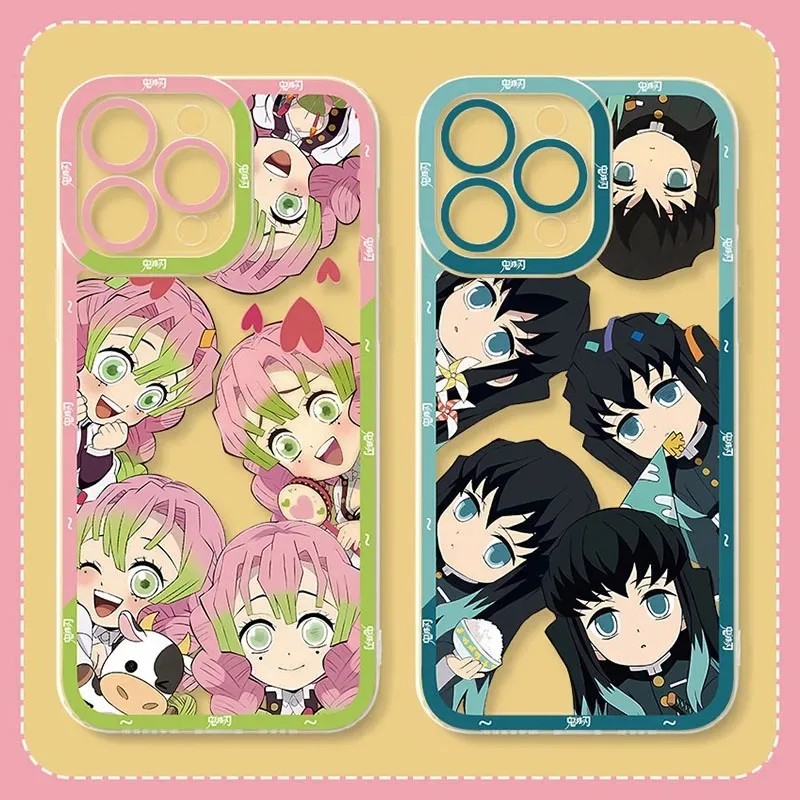 Cute Cartoon Demon Slayer  Case For Samsung Galaxy S24 S23 S22 Ultra S21 S20 FE Note 20 10 Plus A15 A25 A35 A55 Silicone Cover