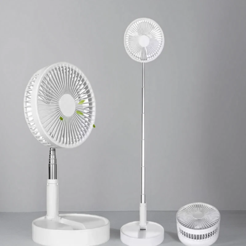 

Outdoor Pedestal Telescopic Storage Adjustable Rechargeable Mini Fan 3 in 1 Rechargeable Battery USB Desk Table Stand Fan