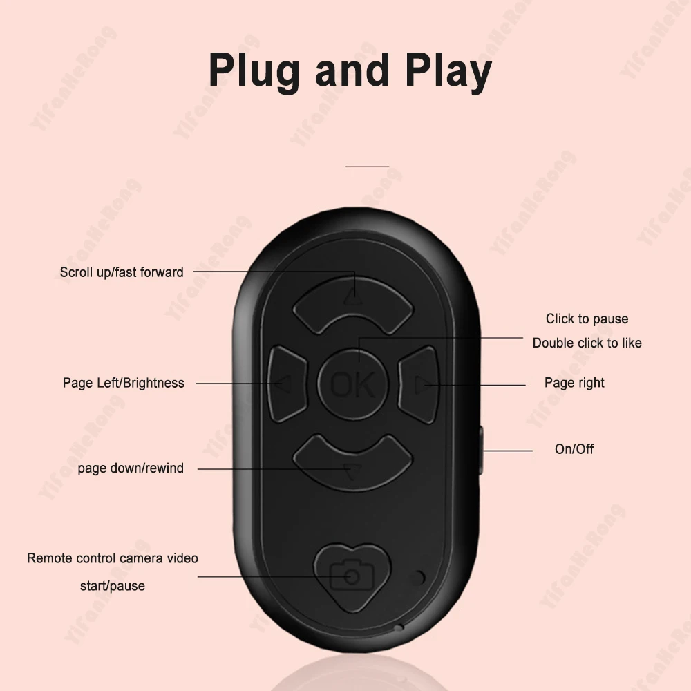 Wireless Portable Remote Control Bluetooth-compatible Selfie Device Plug And Play Type C Charging For Android And IOS Tiktok