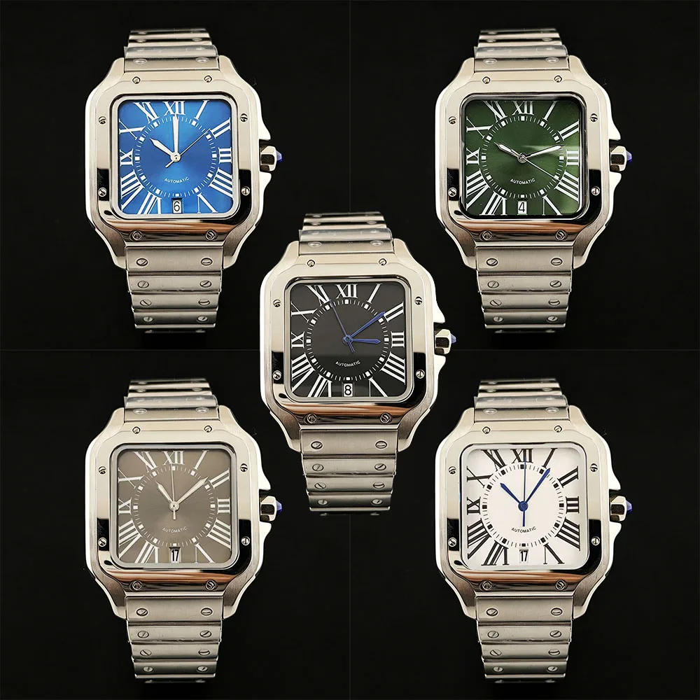 HOT 6 o'clock watch NH35 watch square watch men's stainless steel watch automatic mechanical watch for NH35 watch accessories