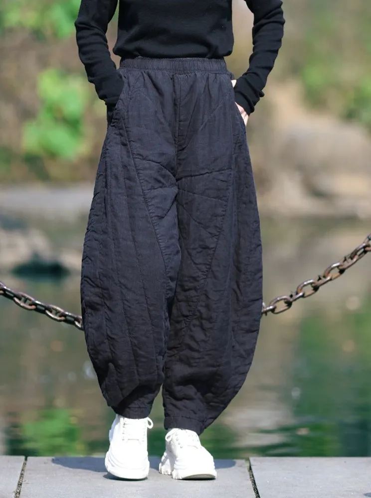 

Женские зимние хлопковые брюки с широкими штанинами, свободные брюки-фонари, высококачественная льняная верхняя одежда, удобные, теплые, ветрозащитные, для женщин