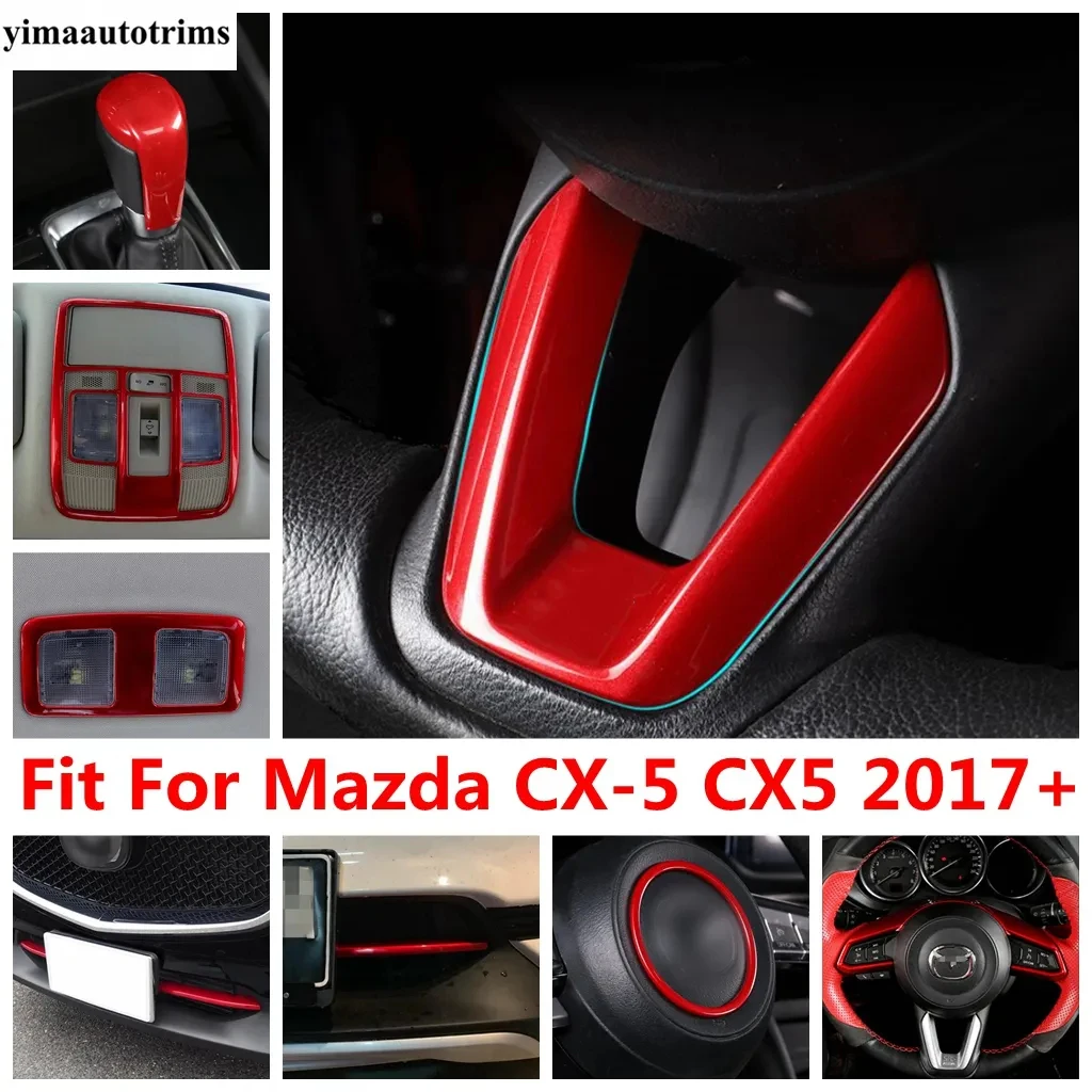 

Steering Wheel / Gear Shift Head / Front Grille Strip / Read Light Lamp Cover Trim Accessories For Mazda CX-5 CX5 2017 - 2024