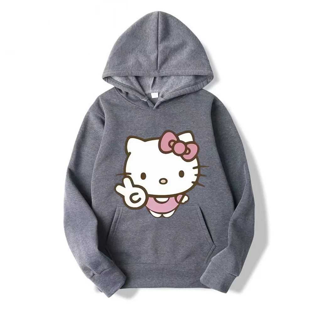 2024 New Hello Kitty Cartoon Family Women Hoodie Cartoon Anime Men Pullover 2024 New Spring Autumn Couple Sweatshirt Clothes Top