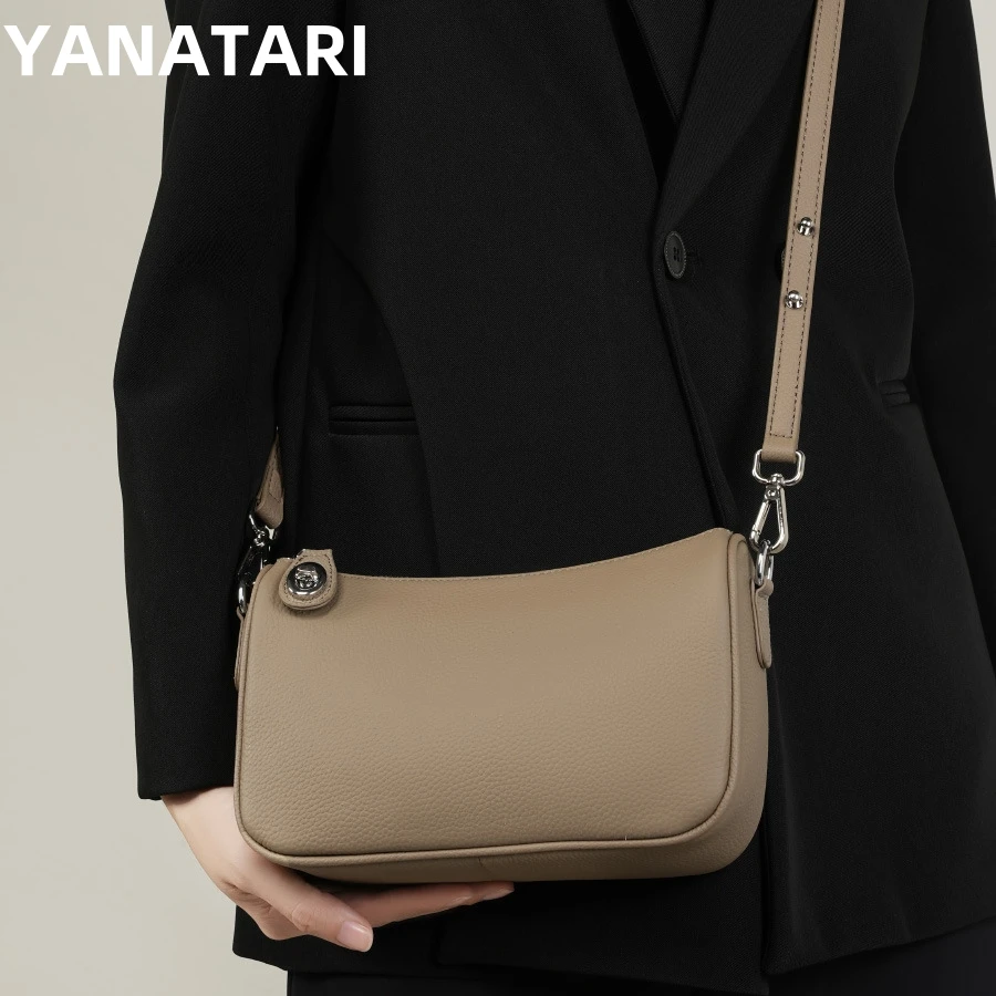 

YANATARI underarm cowhide Genuine leather handbags women vintage shoulder bag female crossbody bags luxury high quality 2024