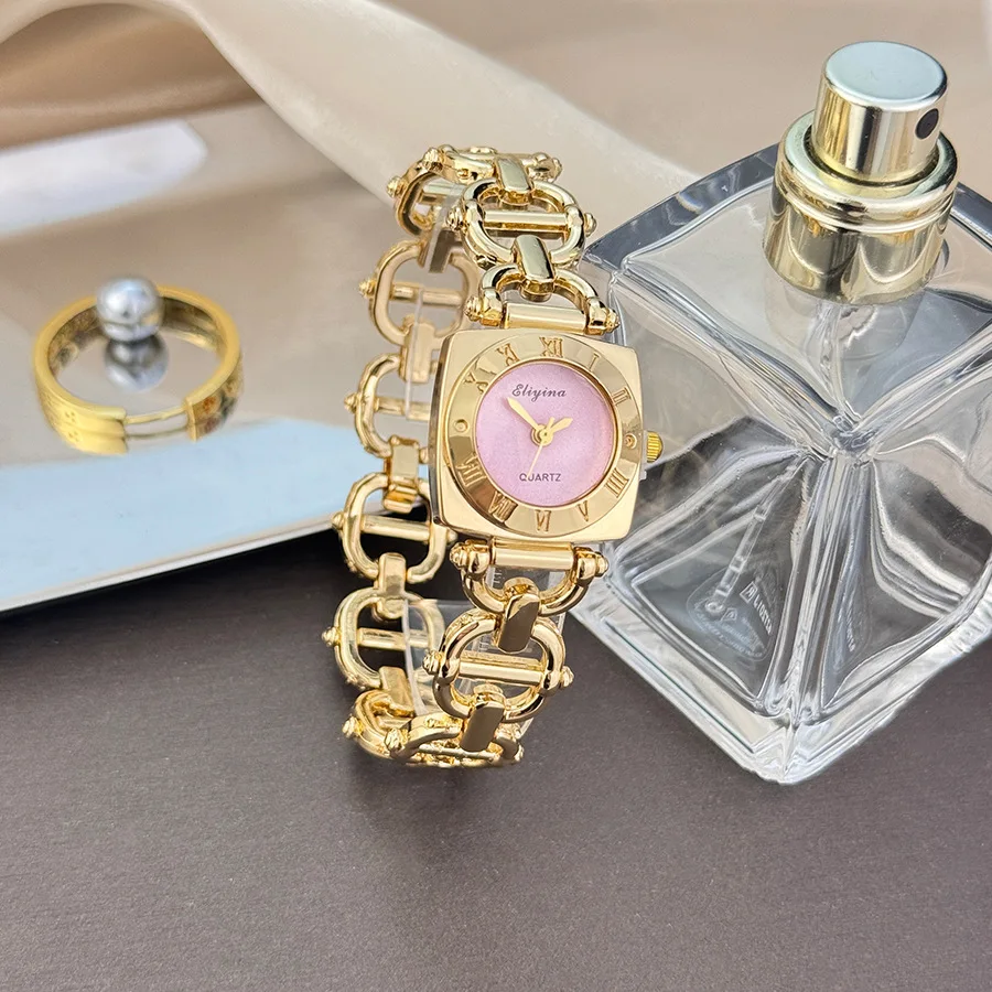 Square women's watch Roman scale hollowed out number bracelet women's watch