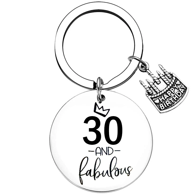 30th Birthday crown keychain 30 Year Old Birthday Gift for Women Sister Friends Happy 30th Birthday Gifts