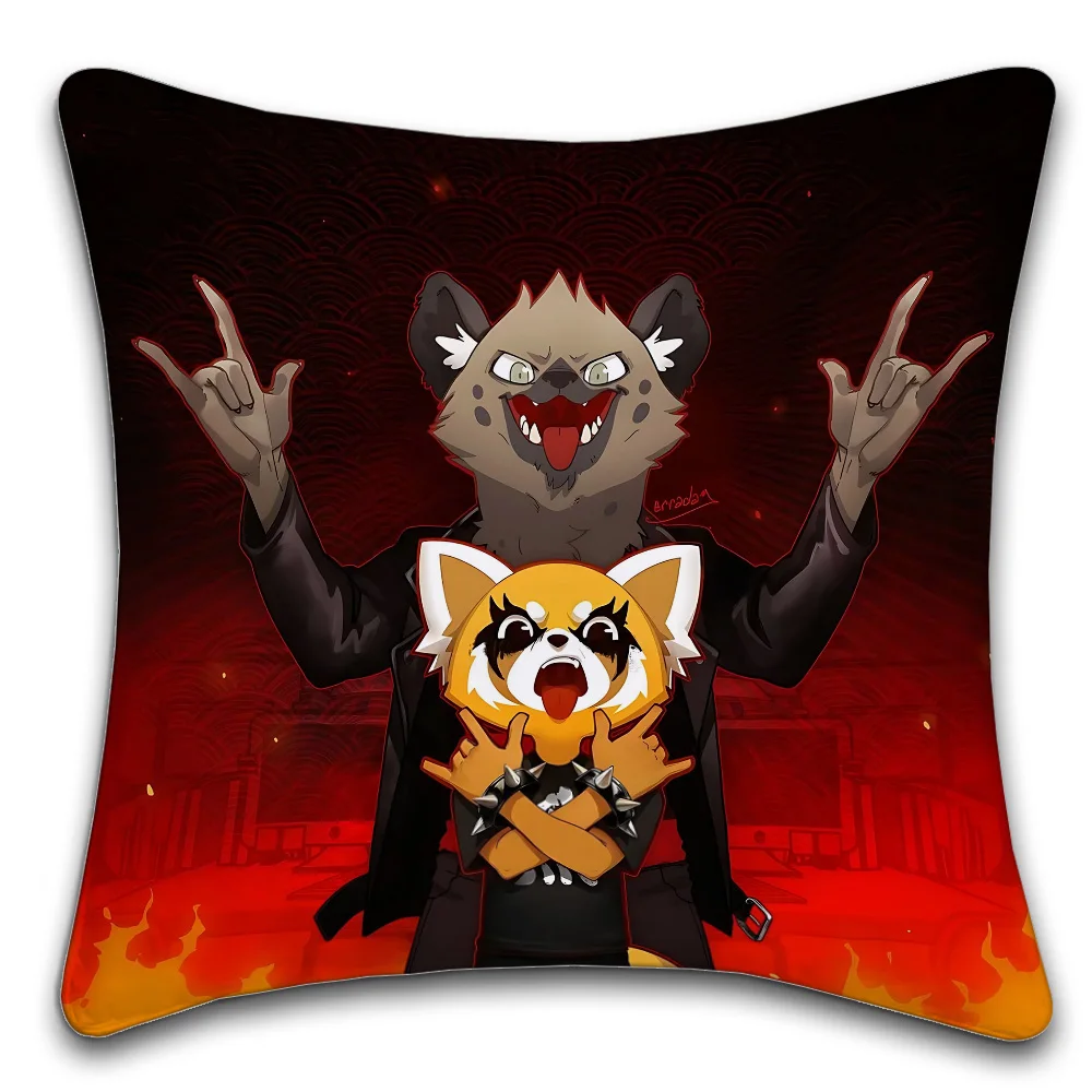 Sanrio Aggretsuko Decorative Room Aesthetics Pillow Case Home Decor Bedroom Sofa Bed Pillow Cover 45x45