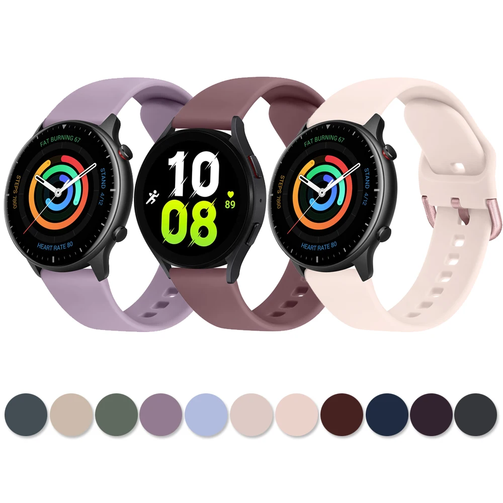 

20mm Band For Samsung Galaxy Watch 6/5/4/Active 2/5 Pro 45mm 40mm 44mm/Watch 6 4 Classic/Watch 3 41mm Strap Silicone Watchband