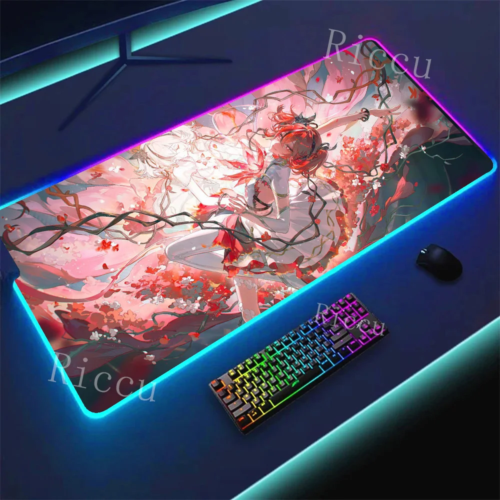 

RGB PC Wuthering Waves Camellya Mouse pad Large cartoon game player keyboard pad office study desk mat E-Sports carpet Mouse pad