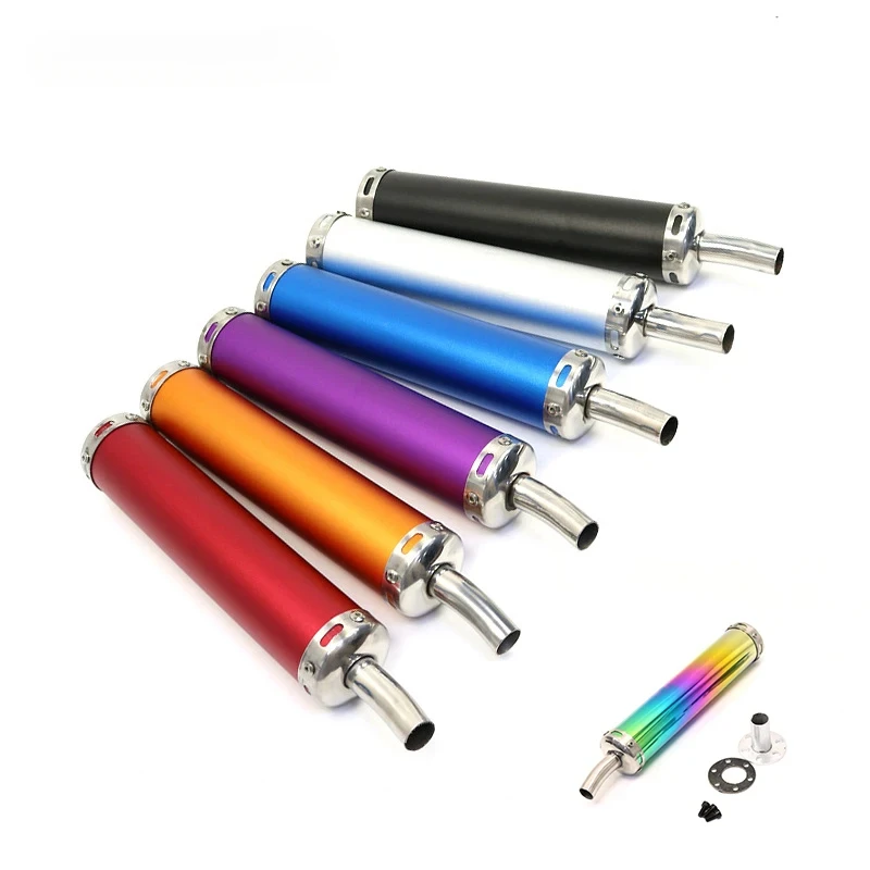 Universal 60x280mm Metal Long Motorcycle Racing Exhaust Pipe Muffler for 50cc-240cc  Motorbike Racing Street Scooter Pitbike