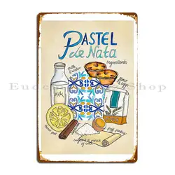 Pastel De Nata Recipe Metal Plaque Poster Plaques Club Designer Wall Custom Mural Tin Sign Poster