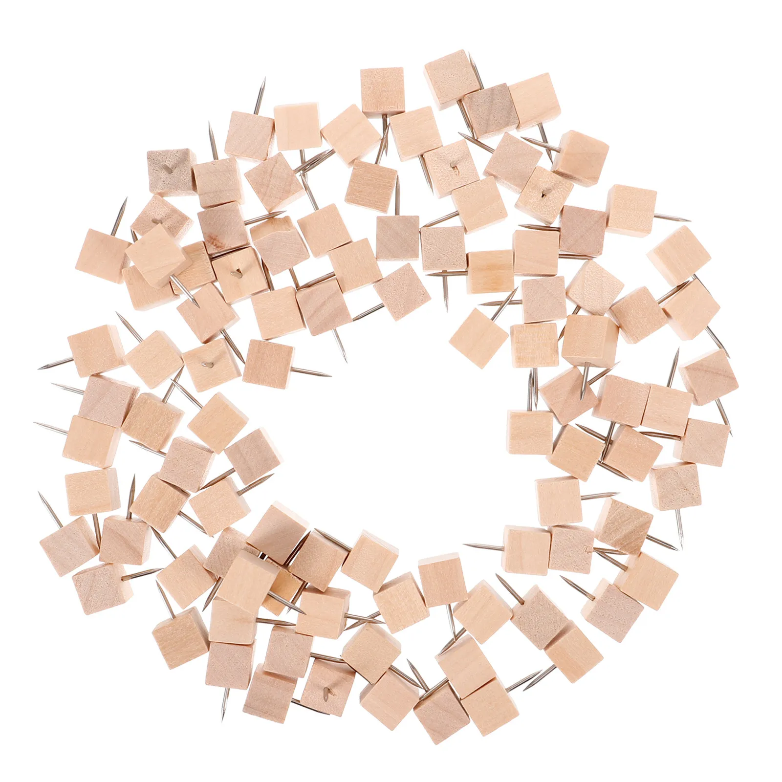 

100 шт. Экологичные деревянные кнопки-гвоздики для пробковых досок, настенных панно, досок для сообщений, детских садов, художественных проектов, офиса