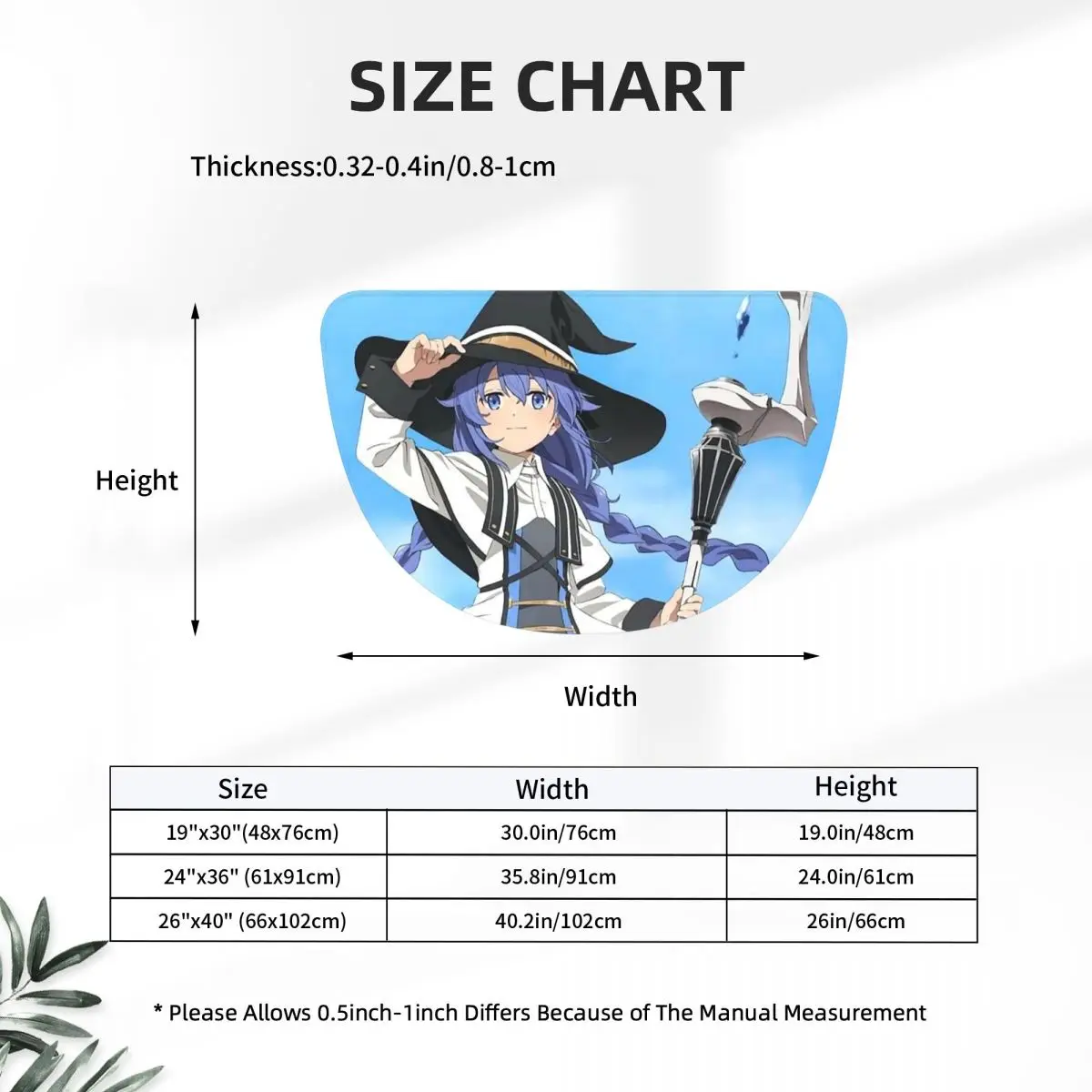 Mushoku Tensei Jobless Reincarnation Anime Roxy Soft Flannel Half Round Doormat Non Slip Bathroom Mat Absorbent Floor Carpet