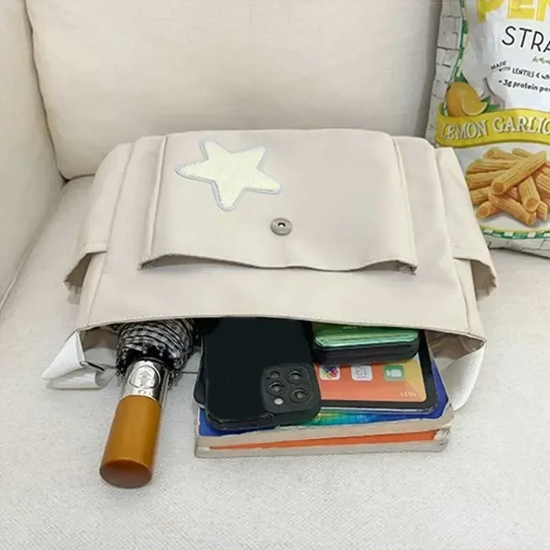 

Star Pattern Y2k Messenger Bag Women Casual Tote Lady Simple Large Capacity Shoulder Bag Girl Travel School Bookbag Handbag