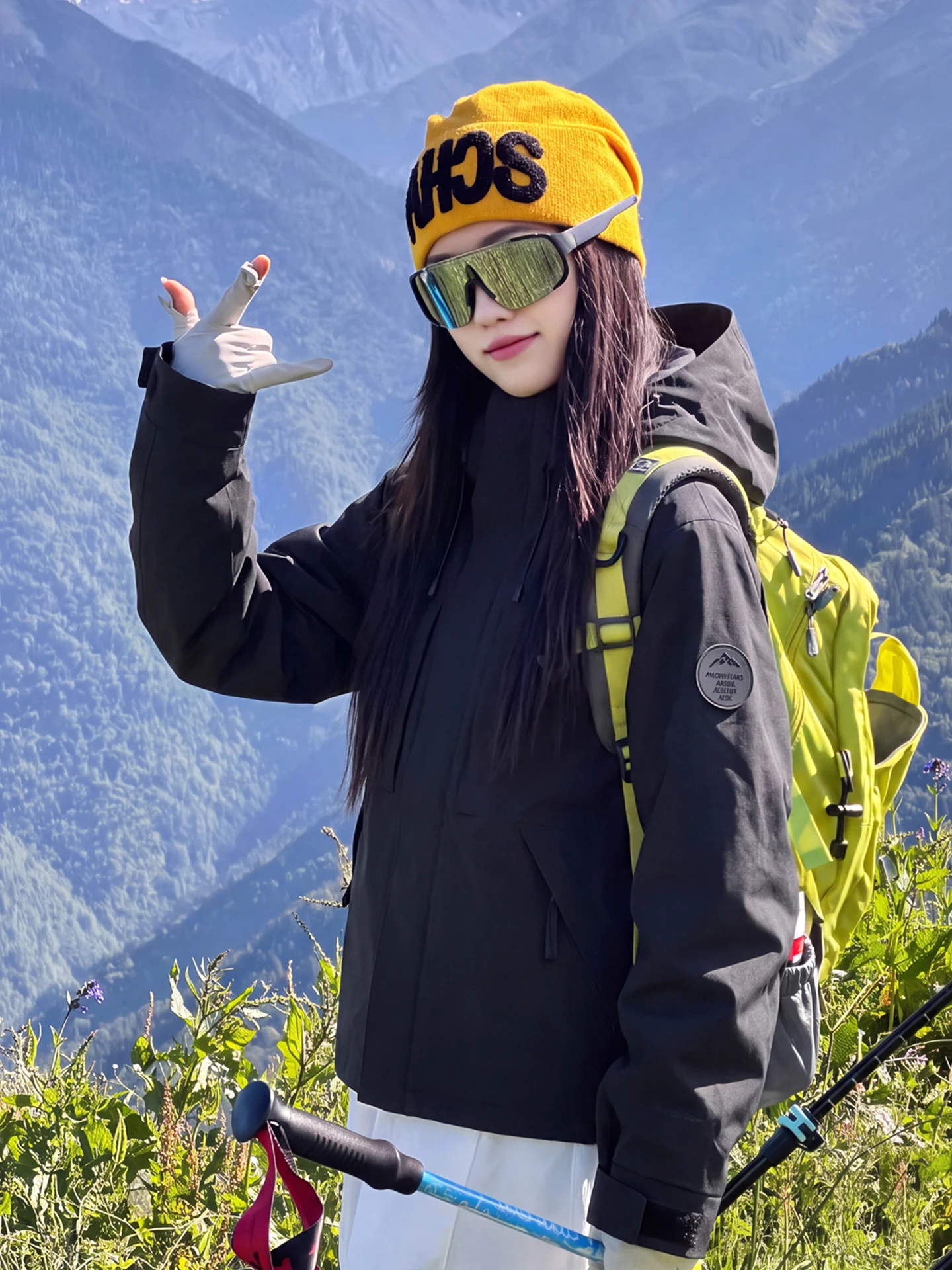 Unisex Hiking Jacket Windproof Outdoor Climbing Coat Detachable Inner Liner Stand Collar Hooded Mountain Climbing Suit Jacket