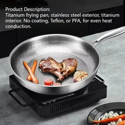 German Frying Pan Titanium Pan Fish Scale Hammer Pattern Uncoated Non-stick Pan Induction Cooker Universal Steak Frying Pan