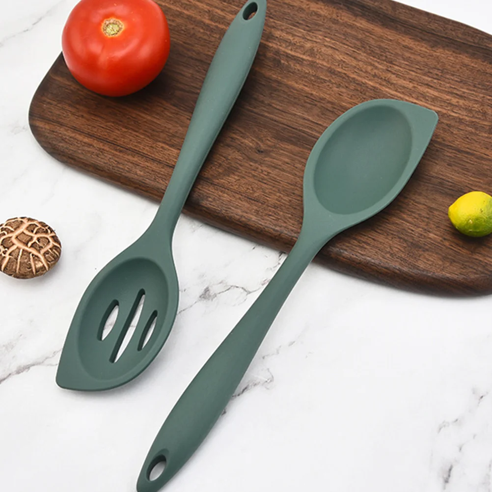 

Premium Silicone Slotted Spoon Large Kitchen Colander Multifunctional Soup Ladle Non-Stick Lightweight Easy Storage