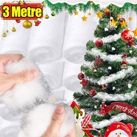 3Meter Artificial White Cotton Roll Mat Soft Fake Snow Sheet for Xmas Tree Winter Scene DIY Craft Christmas Decoration Supplies