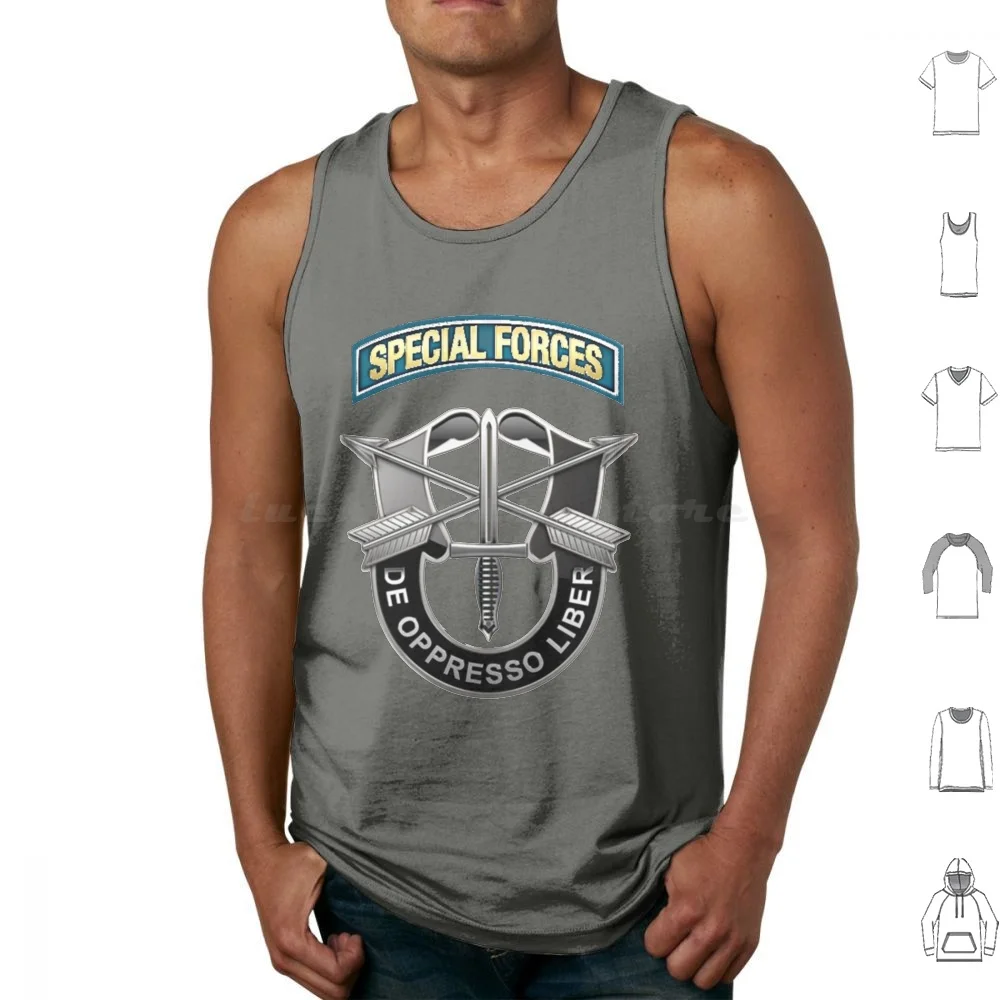 By Oppresso Liber Tank Tops Vest Sleeveless Special Forces By Oppresso Liber Green Beret Us Army Special Military Emblem Delta