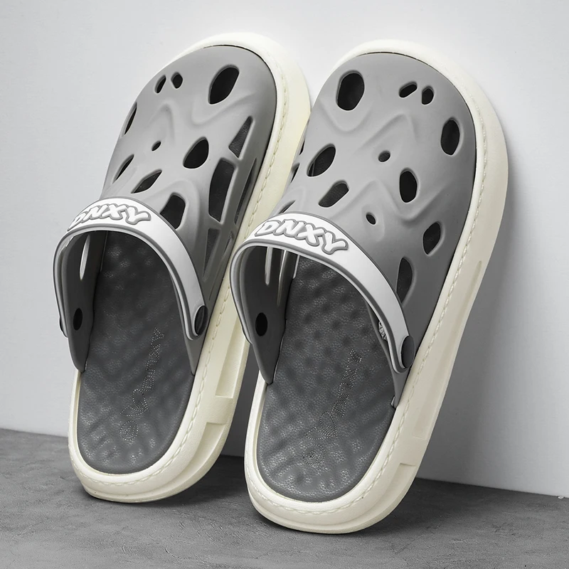 

Summer bag head hole shoes men's casual beach shoes wear versatile comfortable non-slip hollow breathable cool slippers fashion