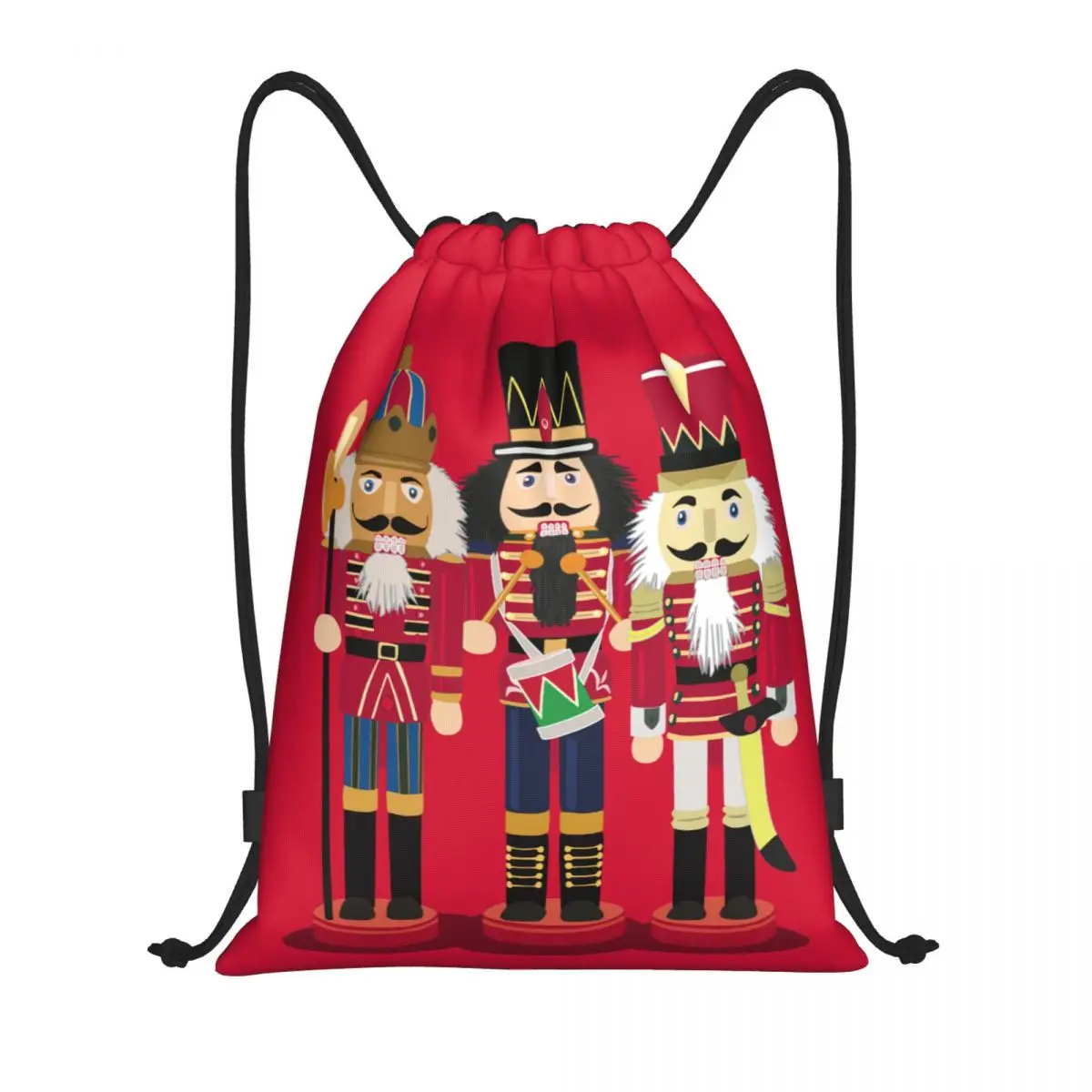 Custom Nutcracker Soldier Toy Christmas Gift Drawstring Bags Women Men Portable Gym Sports Sackpack Shopping Storage Backpacks