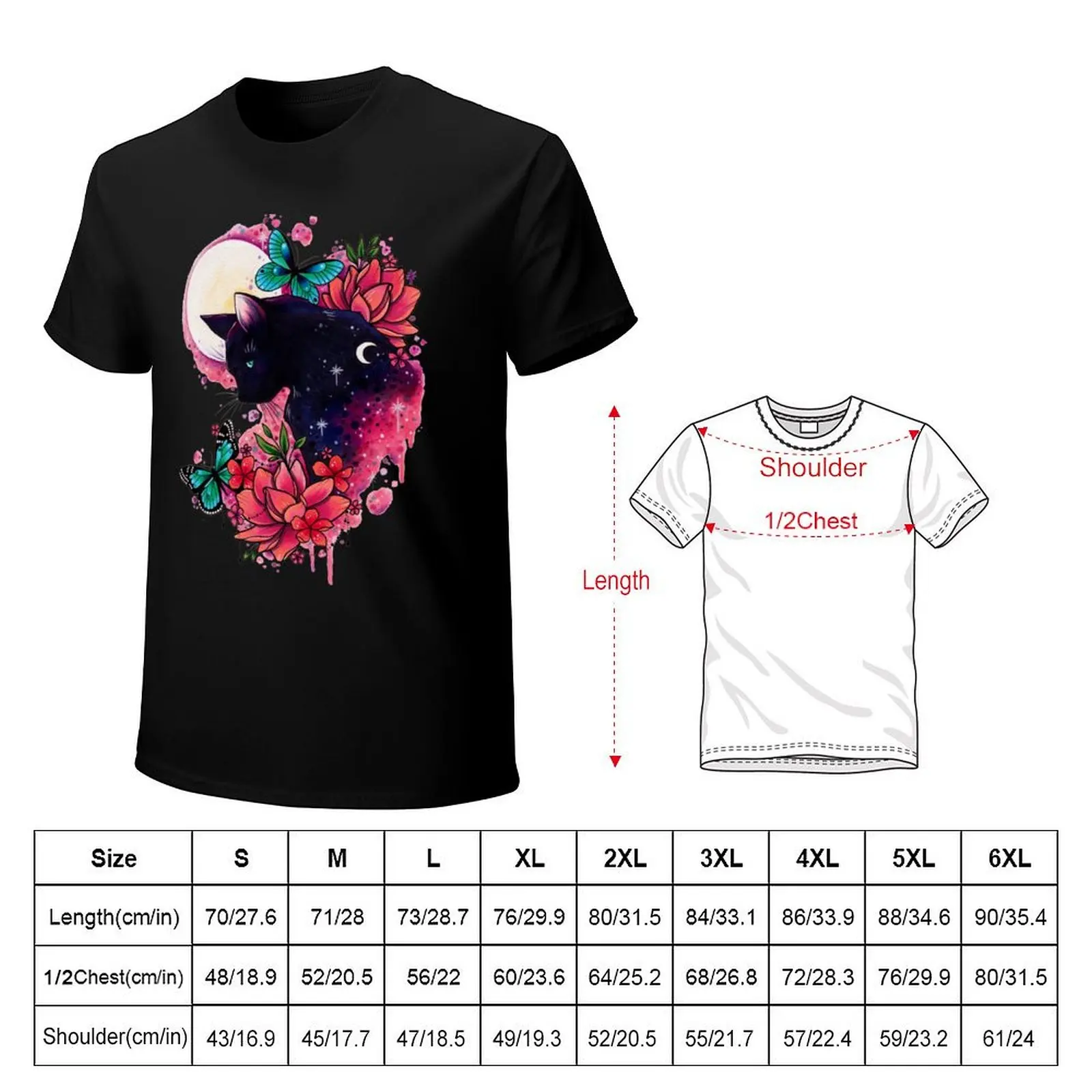 Midnight Cat watercolor design T-Shirt vintage anime new edition shirts graphic graphic shirts men