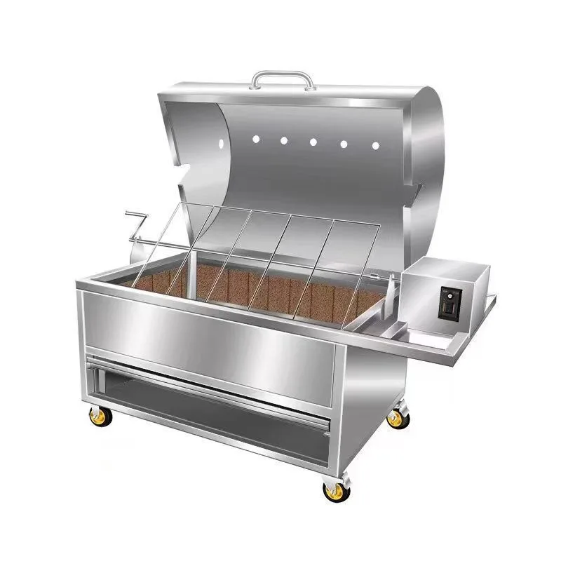 

Fully automatic commercial roast sheep charcoal rack smokeless gas stove roast chicken and lamb chops rotary oven