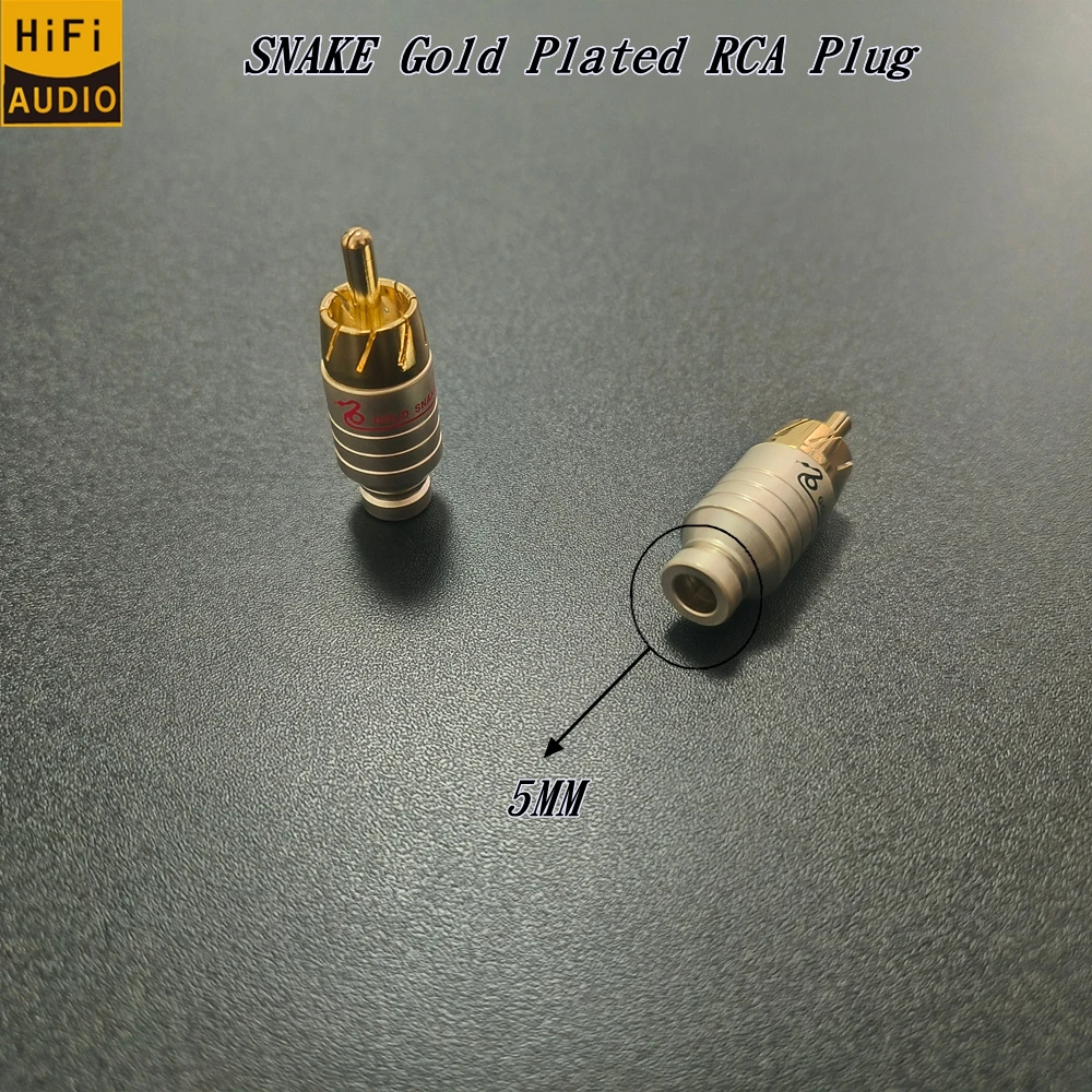 4 Stück 4mm Männlicher Audio-Video-Steckverbinder Vergoldeter Adapter für Kabel DIY Gold Snake RCA-Stecker HIFI Vergoldetes Audiokabel RCA – Detail 1