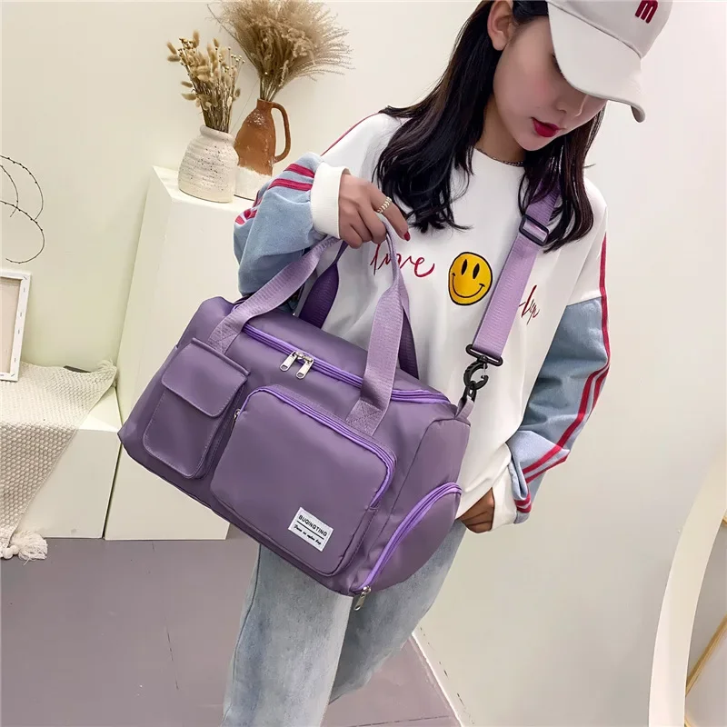 Bolsa de mamá, bolso de mano de gran capacidad, Color sólido, pañal para bebé, equipaje de mano ligero para viaje, bolsa deportiva de viaje Unisex para hombres