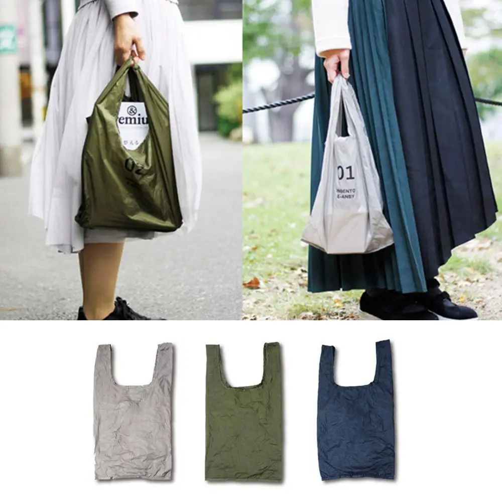 High Quality Nylon Folding Shopping Bag Reusable Ultra-light Tote Eco Bag Waterproof Handheld Storage Gift Bag Home