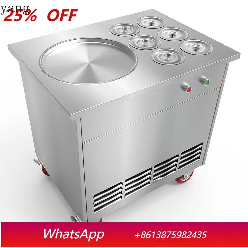 

Yjq single round flat belt six buckets fried yogurt fruit ice cream machine fried smoothie machine